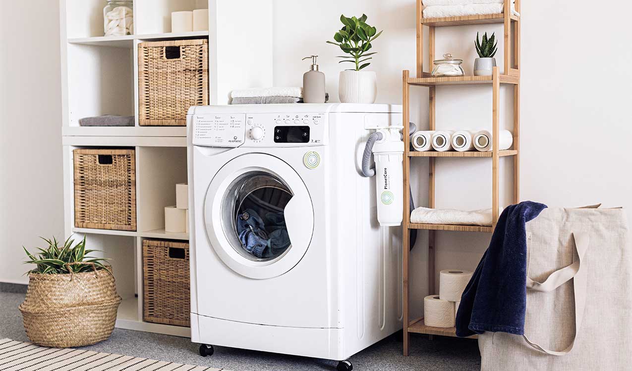 decluttered-laundry-room-with-washer-dryer-combo | The Personal Helpers