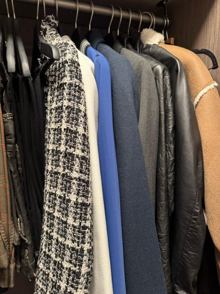 Coats in closet ()